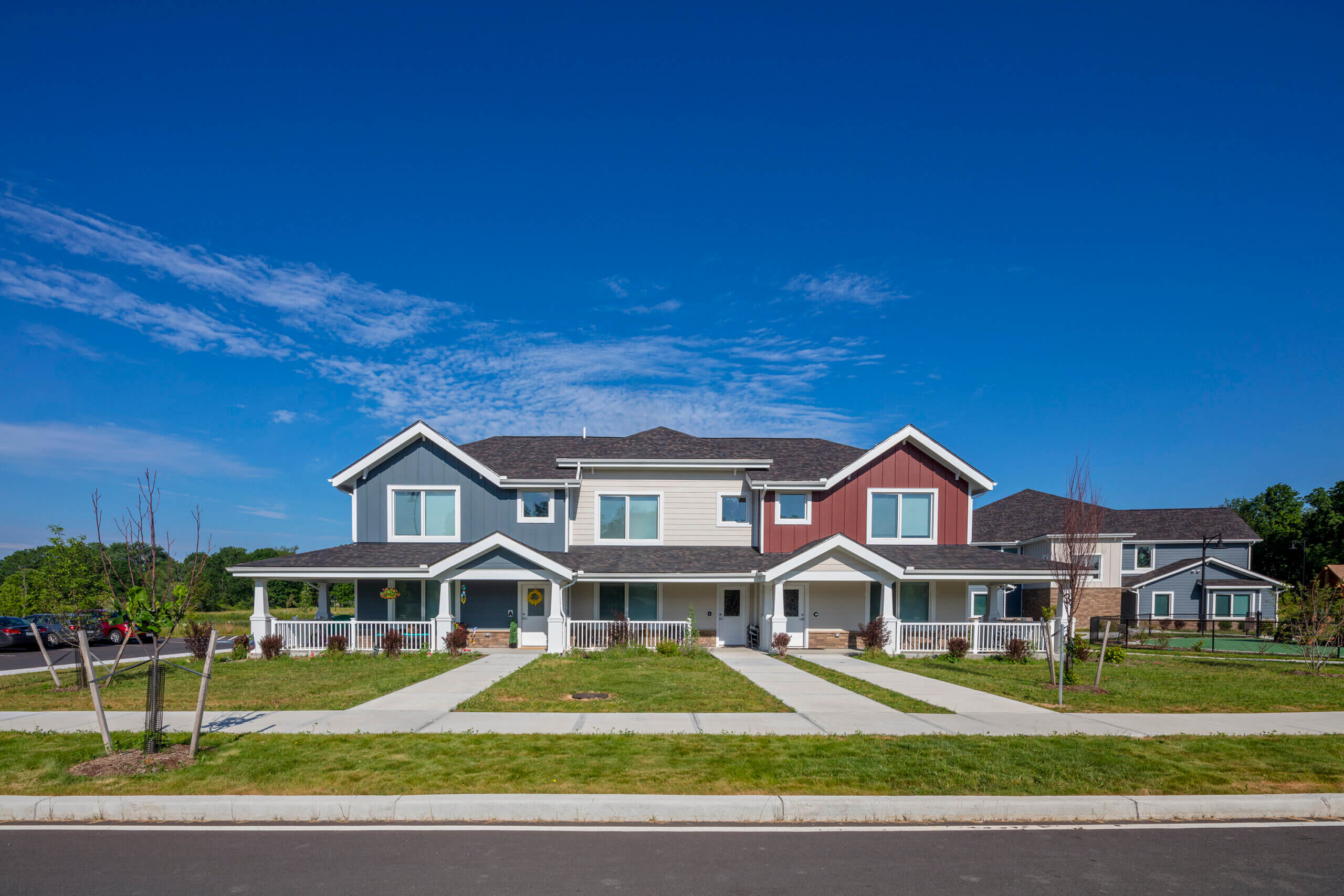 Affordable rental apartment building in a residential neighborhood