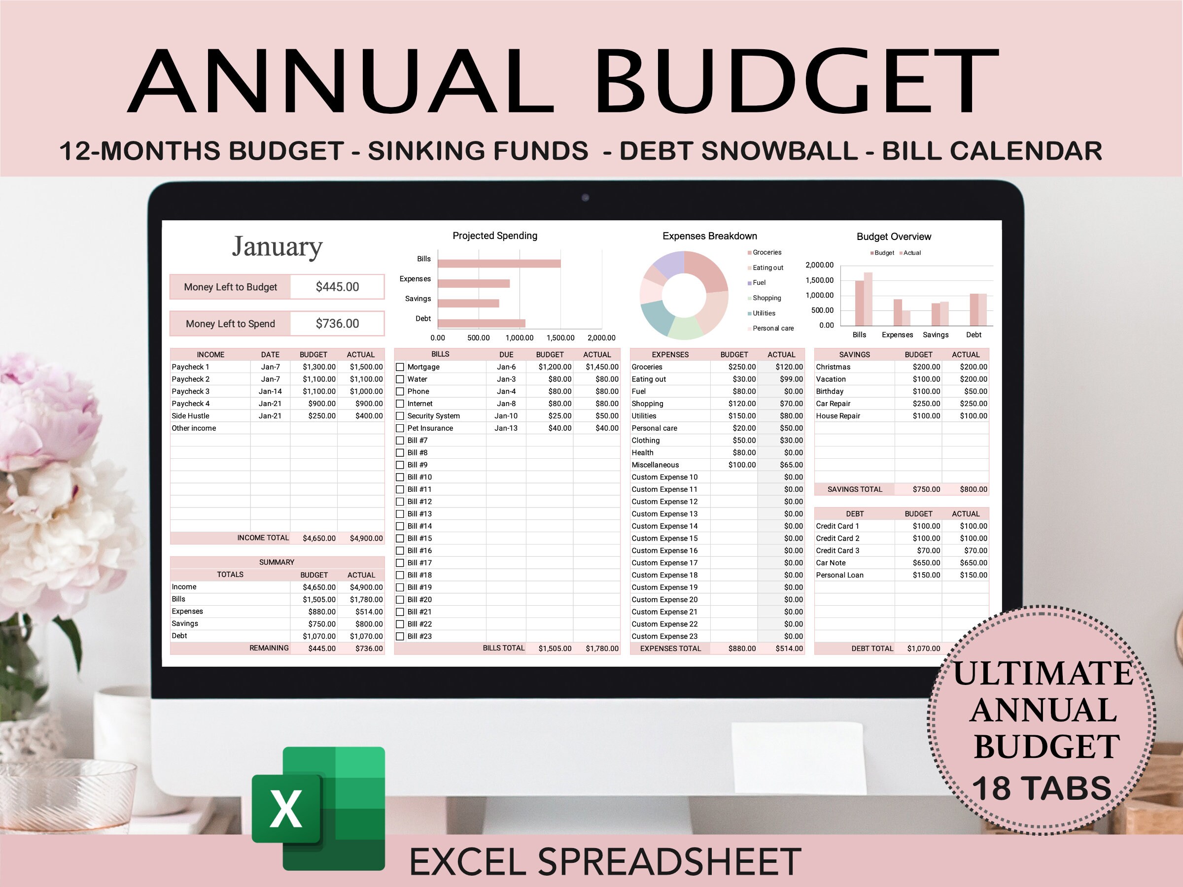 Weekly review of bill calendar and upcoming payments