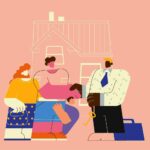Homebuyers comparing mortgage financing options with calculator and house keys