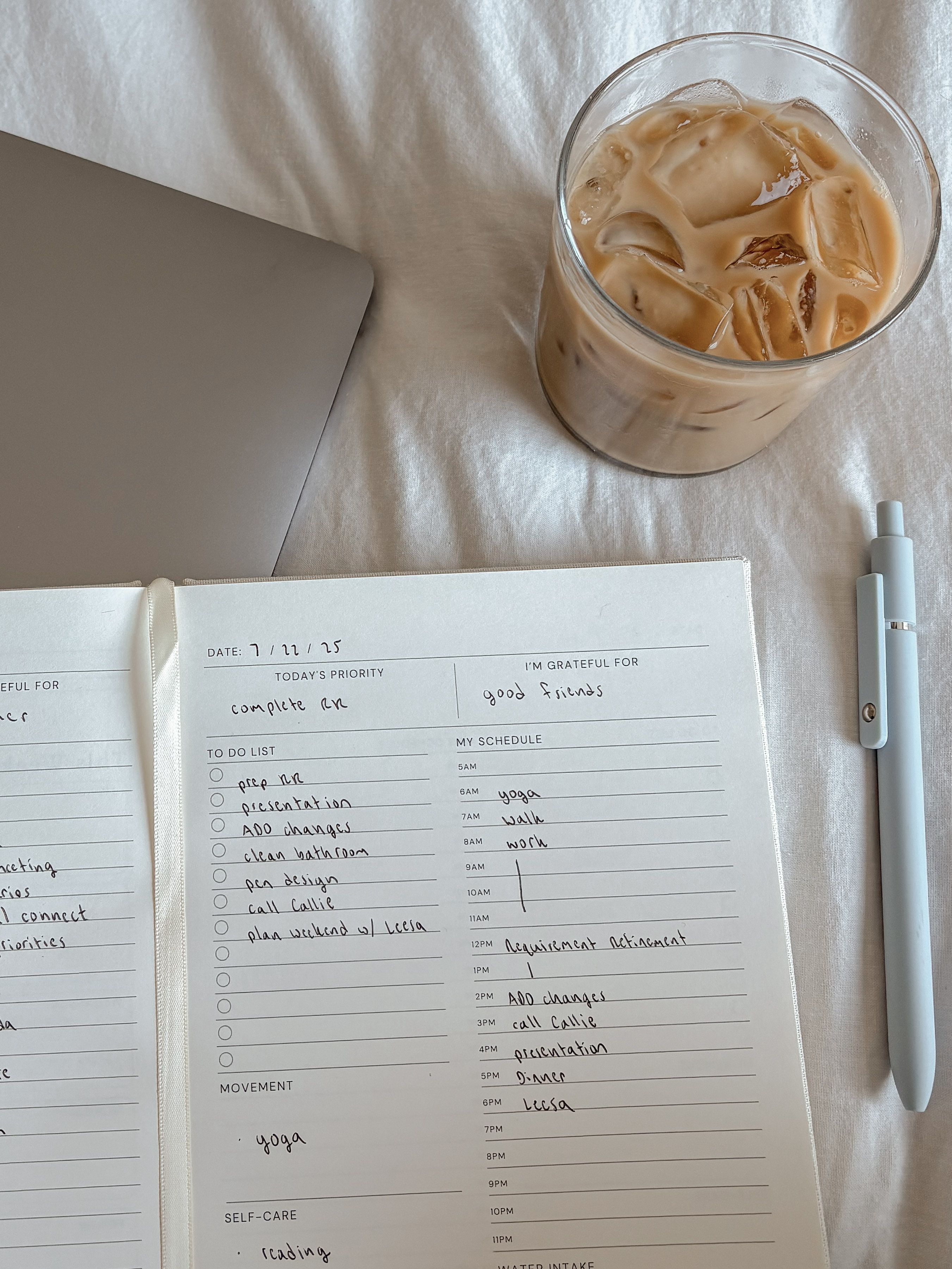 Simple daily routine planning for a productive day