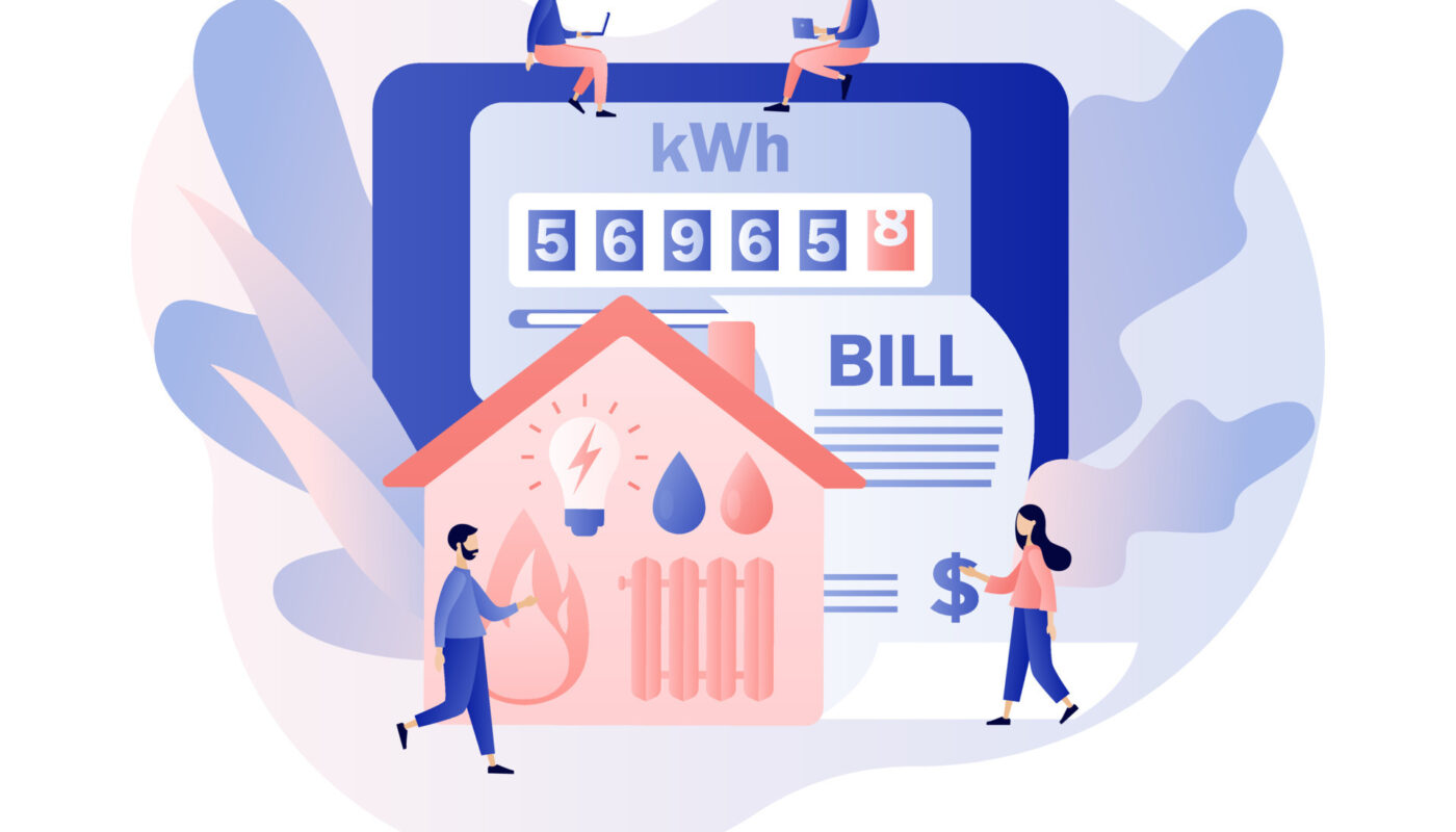Home utility bill and energy saving household for energy audit planning