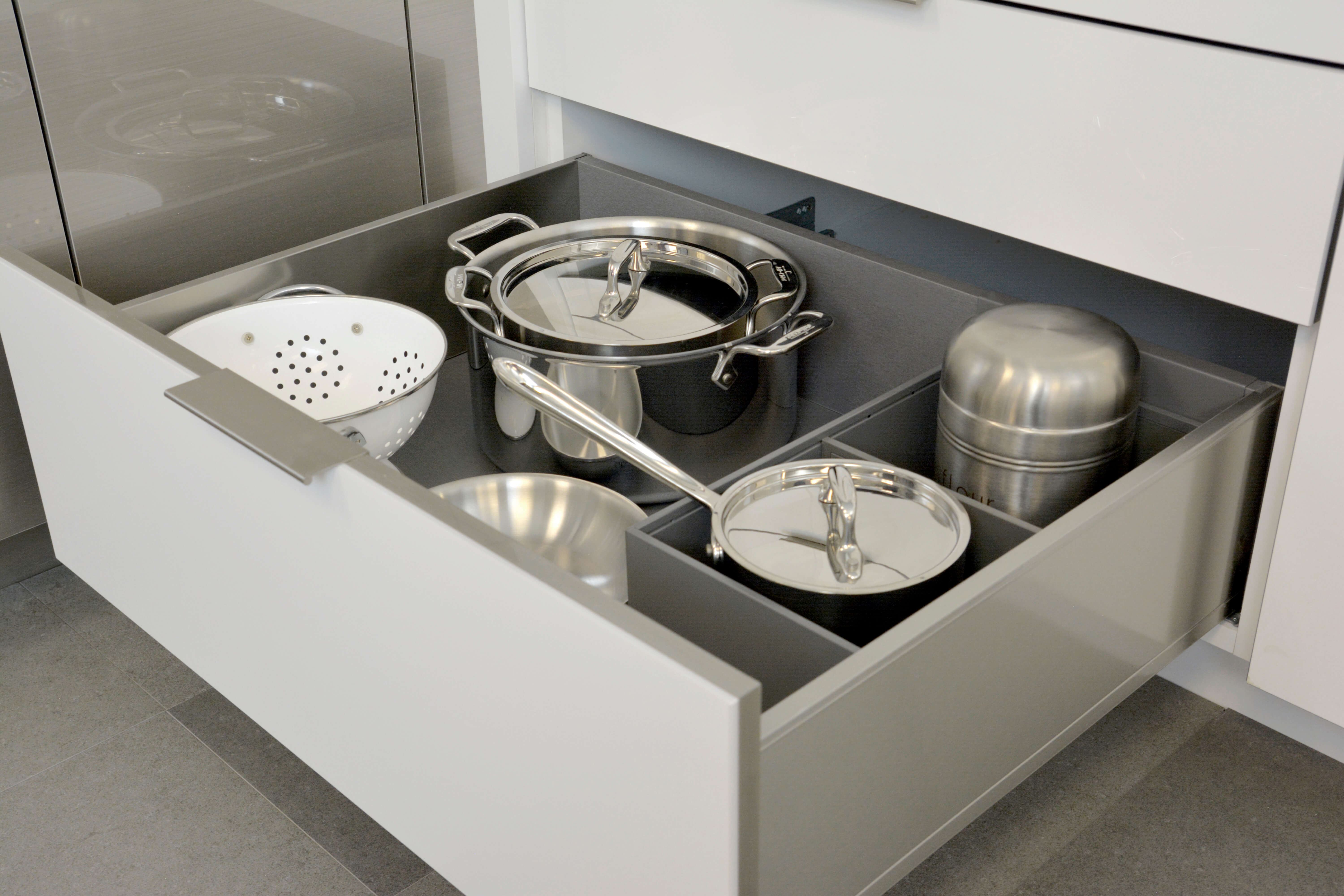 Organized drawer with a defined place for each replacement item