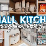 Small kitchen using cabinet and vertical storage space